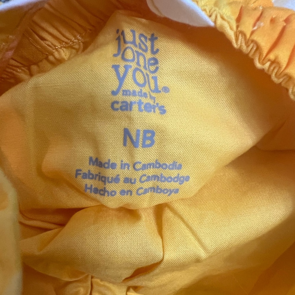 Carters, New Born, Onesie, Yellow, Floral, Summer Dress. - Picture 3 of 4